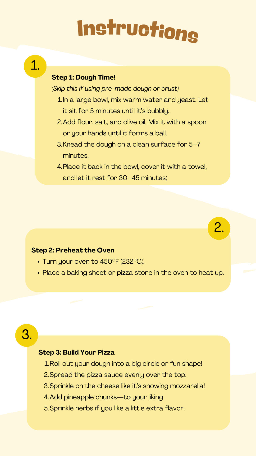 Pineapple and pizza instructions part 1